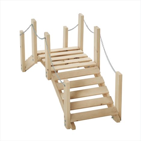 Pont de jardin en bois massif de sapin pour bassin 100 x (1/5)