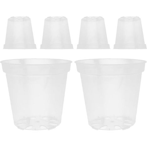 6pièces Pot De Fleur Pot Transparent orchidée Plastique Plante De pour Intérieur Et Extérieur Stabilité Et Ventilation pour