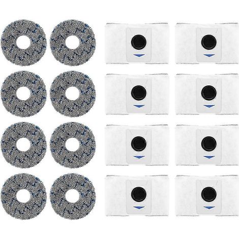 Aspirateur Bag Accessoire Lot pour Deebot T20 Omni/X1 Omni Dust Bags and Serpillière Cloth Rag