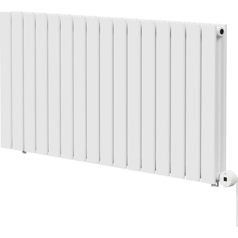 Hudson White 600mm x 1212mm Horizontal Digital Thermostatic Electric Double Panel Radiator (1/5)