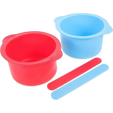 Lot de 2 doublures en silicone pour brûleur à cire, bol en silicone antiadhésif avec bâtonnets mélangeurs-14x11CM