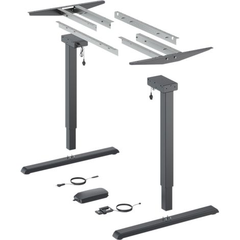 Piètement de table réglable en hauteur par moteur électrique steelforce pro 300 - Capacité de levage : 100 kg - Course de levage : 490 mm - Décor : Noir - Matériau : Acier - HETTICH (1/4)