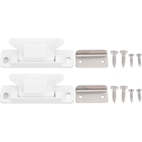 Chiusura a scatto per cassetto per camper, resistente all'ossidazione, robusta, con maggiore sicurezza, serratura per armadietto per rimorchio, camper, barca, credenza, bianca, 2 set. (1/5)