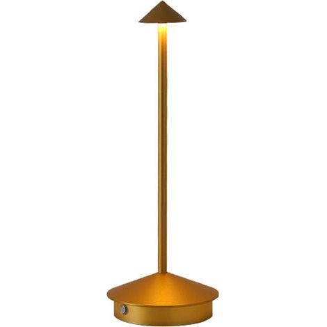 (Gold) Portable Rechargeable Table Lamp, Battery Powered, 3-Tone Lighting, Suitable for Bedroom Restaurant Patio Bar