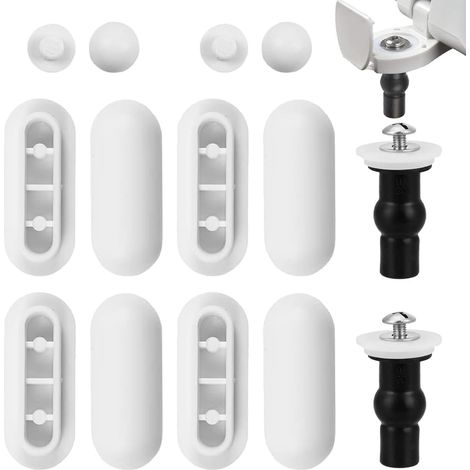12 Pièces Tampon Universel pour Siège de Toilette Chocs, et 2 Pièces Fixation Abattant WC Universel, Tampon Abattant WC Plastique Toilette Pare-chocs, Fixation Abattant WC Vis, Abattant WC (1/5)