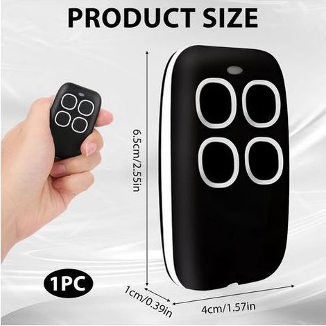 Télécommande Universelle 4 en 1 pour Portails et Garages – Télécommande Rolling Code Multifréquence de 280 à 868 MHz, Programmateur Autoapprenant (1/5)