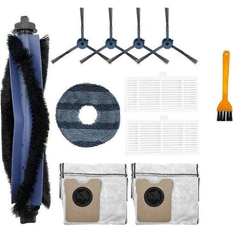 Accessoires pour aspirateur Eufy Omni C20 : pièces détachées, sac à poussière, filtre HEPA, rouleau, brosse latérale, chiffon de nettoyage. (1/5)