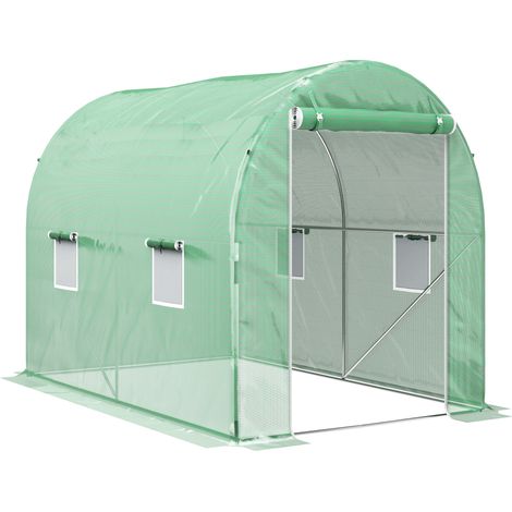 300 x 195cm Walk-In Tunnel Greenhouse - Green