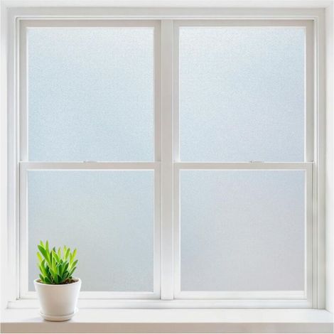 Film occultant blanc pour fenêtres, 60100cm, film dépoli pour vitres, anti-poussière pour la maison et la salle de bain. (1/5)