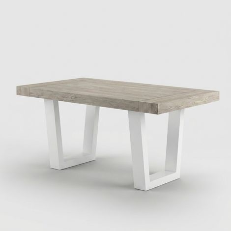 Tavolo allungabile moderno gambe bianche 10 persone 140/220-90 Tokyo - Grigio