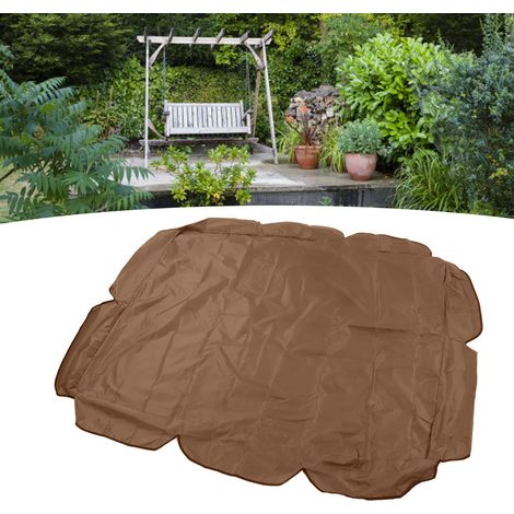 Auvent pour balancelle 210D en tissu Oxford enduit argenté, imperméable et résistant aux UV, pour chaise de jardin d'extérieur 142 x 120 x 18 cm, café (1/5)