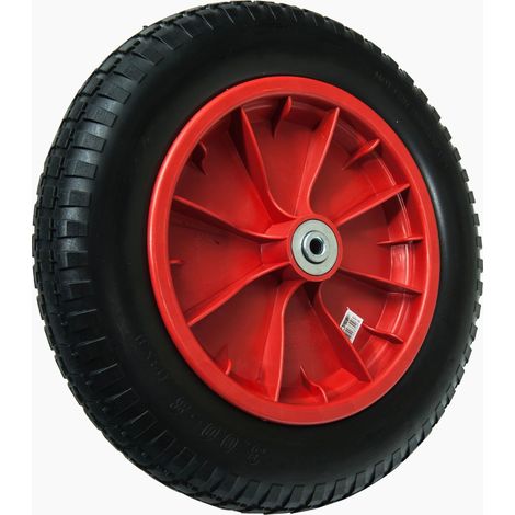 Werka Pro – Roue increvable 13'' 330 mm – Alésage 10mm – Pneu polyuréthane – Roulements à bille – Pour chariots de jardin et brouettes