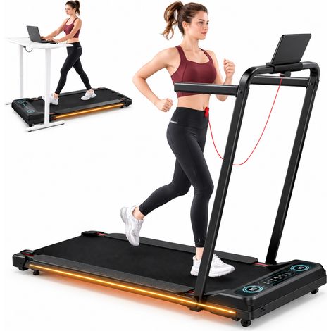 Tapis de course pliable 2 en 1 CITYSPORTS ZX4SK - Moteur 1400W jusqu'à 10 km/h, Tapis de marche sous bureau avec Écran LCD & Télécommande (1/5)