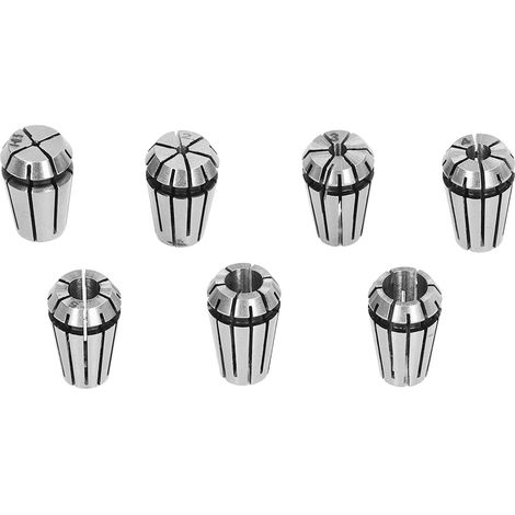 Jeu de 7 pinces de serrage printemps 1-7mm pour mandrin fraisage, écrous et tiges extension, outils aléseur, précision CNC. (1/5)