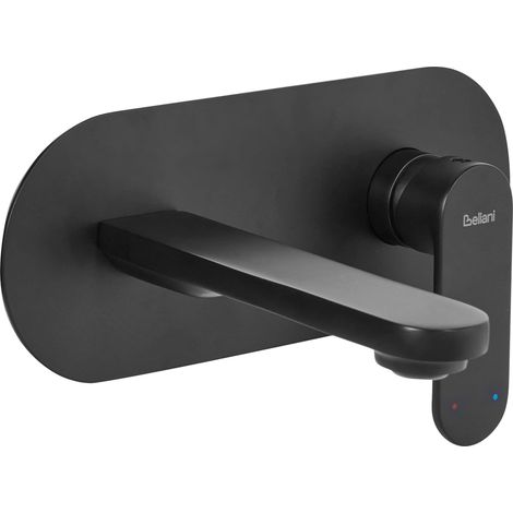 Wall Mounted Basin Mixer Tap CHAPALA Brass Black