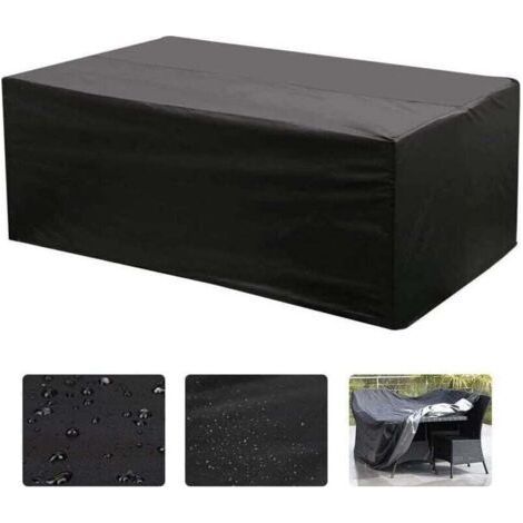 Table and chair cover for outdoor garden dining table and patio chairs, waterproof, windproof, UV resistant, suitable for tables, chairs, sofas, garden furniture – Rect