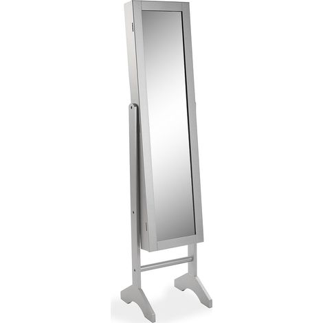 Specchio camerino con anta porta gioielli contenitore tolette per trucco casa pavimento camera da letto bagno mobile legno MDF (1/4)