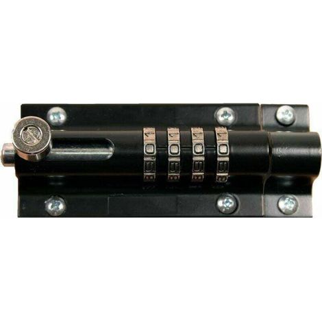 4-digit combination padlock, with an elegant black finish, ideal for securing your belongings. (1/4)