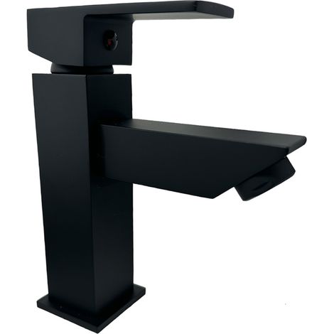 Rubinetto per bagno ultra moderno miscelatore orientabile lavabo nero opaco rubinetteria (1/5)