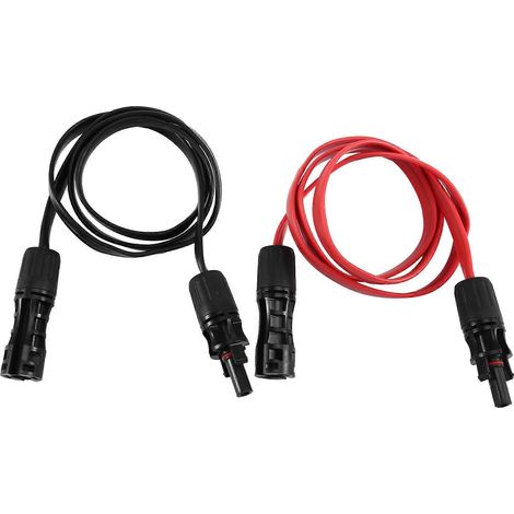 2 Solarverlängerungskabel mit Stecker, 1 m, 4 mm², 1500 V/50 A, flaches, flexibles Photovoltaik-Solarkabel (1/5)