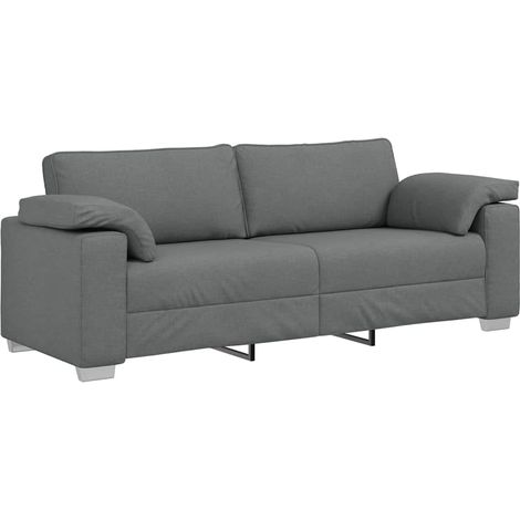 Sofá de 3 plazas Gris oscuro 220 cm tela vidaXL