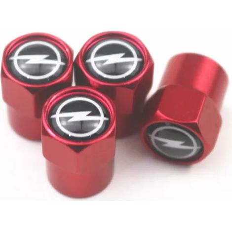 (Pour OPEL Rouge) 4 bouchons de valve de pneu neufs pour Opel Corsa, Insignia, Astra, Antara, Meriva et Zafira - Accessoires auto (1/5)