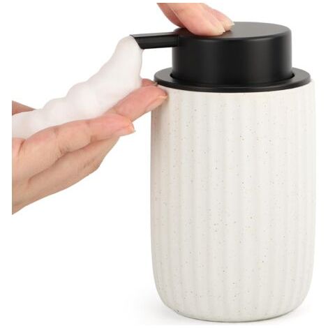 Schaumseifenspender, leere 320-ml-Flasche, Keramik-Duschgelspender, Shampoo- und Duschgelspender, nachfüllbarer Seifenspender mit F-AquaForge (1/3)