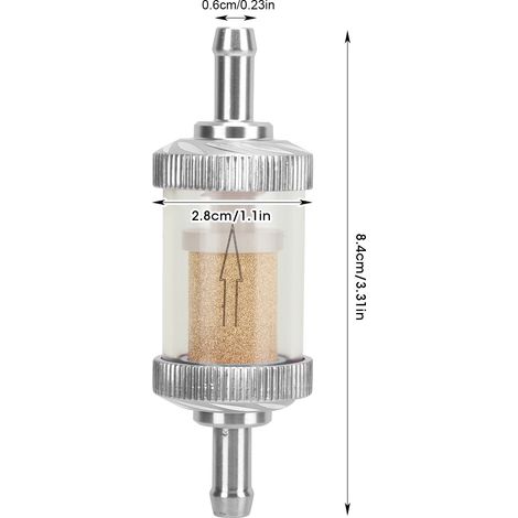 Filtre à essence de carburant de moto sculptant la résistance thermique d'abs pour la moto de diamètre de 6mm argent (1/5)