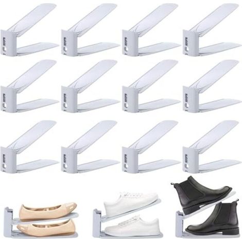8-teiliger Schuhorganizer, 3 verstellbare Ebenen, für den Kleiderschrank, rutschfest, platzsparend, ideal zur Aufbewahrung und Präsentation von High Heels und Sneakers. (1/5)