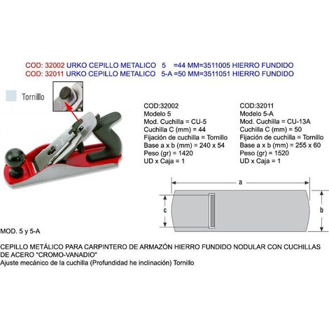 URKO urko cepillo metalico 5 240x54  mm 3511005 hierro fundido