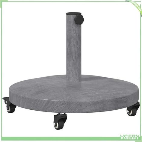 Base de parasol - FAFEICY - 42010013 - Aspect bois gris foncé - Acier - 48x48x32 cm (1/5)