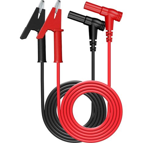 Conector banana con pinza de cocodrilo, cables de prueba, pinza de cocodrilo, cable de prueba flexible para multímetro para ensayos eléctricos de laboratorio. (1/5)