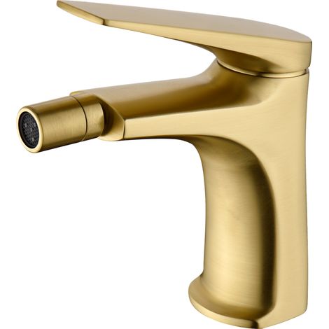 Robinet de bidet avec mitigeur  Modèle DELOS  Couleur Or  Finition en Or brossé [IMEX®]