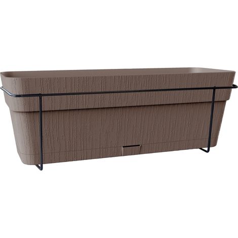 Balconnière STEFANPLAST Ethica 50 cm 9 L Taupe avec support métal (1/4)