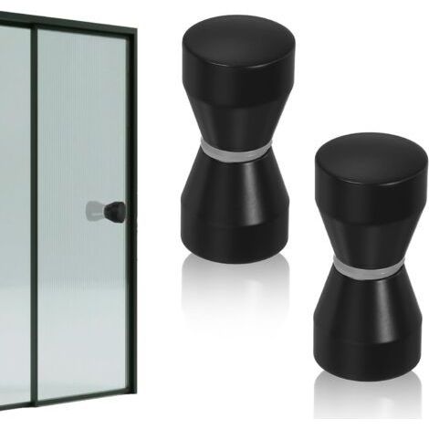 Poignée de porte de douche, aluminium noir mat, design conique, facile à installer, 2 pièces, 6230 mm (1/5)