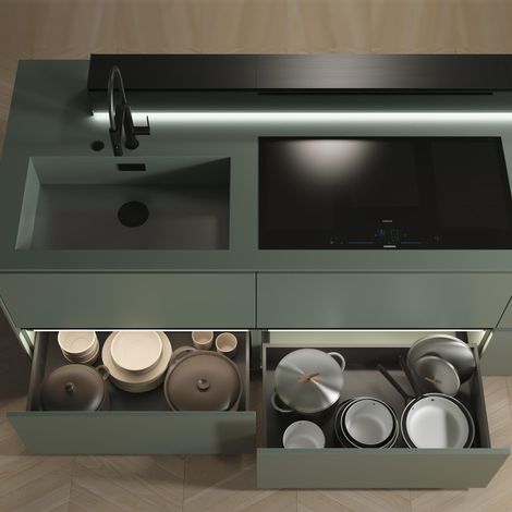 Emuca Vertex 3D cajón gris antracita 500 mm profundidad