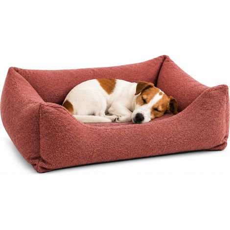 Panier Chien - Coussin Chien et Chat orthopédique à mémoire de Forme - Rectangle Rouge - 65 x 50 x 20 cm - Déhoussable - Lavable à 30°C (1/5)