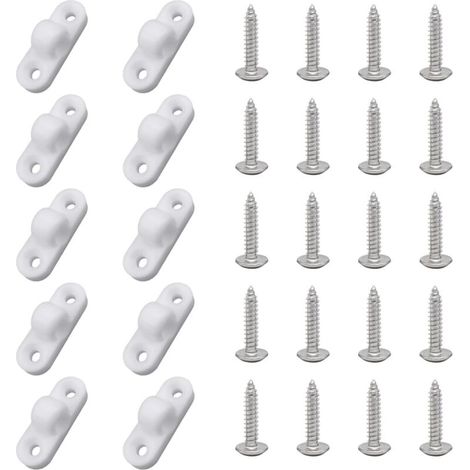 10 Awning Eyelets for Caravans and Campervans, Vertical and Horizontal Installation, with 20 Screws, for Caravans, Tents, Camping (1/4)