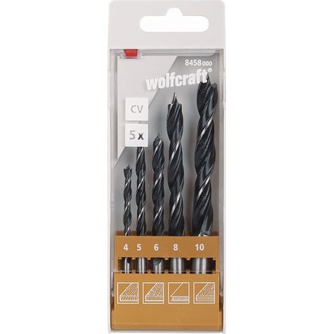 Wolfcraft Holzspiralbohrer-Set CV 8458000 Ø 4 - 10 mm 5-teilig Rundschaft Bohrersets (1/3)