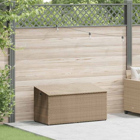 Maison Exclusive - Baule da giardino beige 110x50x58 cm in polyrattan (1/5)
