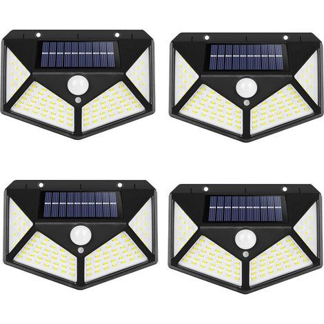 4er-Set Solarleuchten für den Außenbereich, Beleuchtungswinkel270 mit Bewegungsmelder, IP65 wasserdichte WandleuchteSolarenergie, Hinterhof, Gartenzaun, Terrasse, Haustür (1/4)