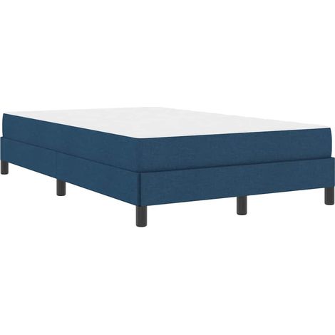 Lit double,Lit adulte,Lit à ressorts avec matelas Bleu 120 x 190 cm tissu (1/5)