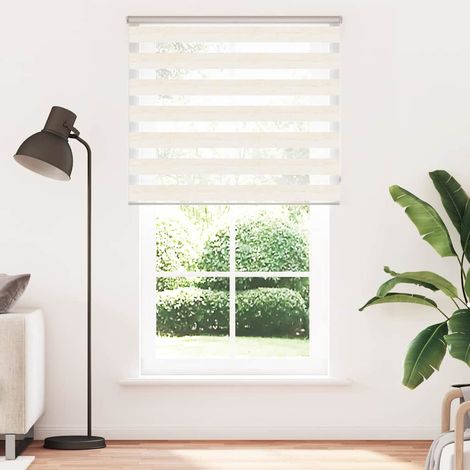 Maison Exclusive - Estor cebra beige mármol tejido ancho 125,9 cm