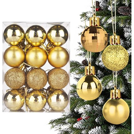 Bolas De Navidad - Bolas De Plástico Para Árbol De Navidad - Decoración Festiva Para Navidad Boda Fiestas - Pack De 12 (1/5)