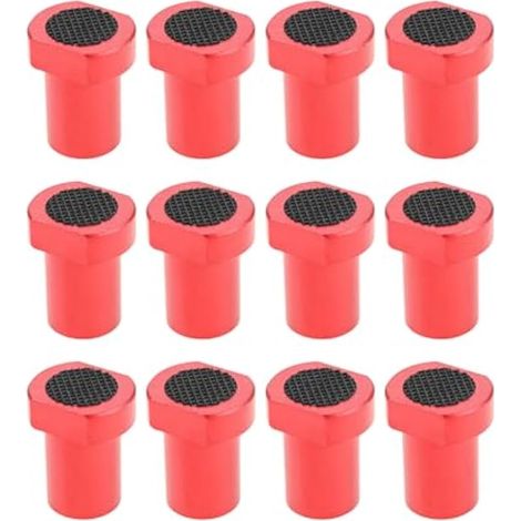 12 pièces taquets d'établi 20 mm, butées en alliage d'aluminium pour trous de 20 mm, pour table de travail, rails en T, serrage, fraisage, coupe, meulage - Rouge (1/5)