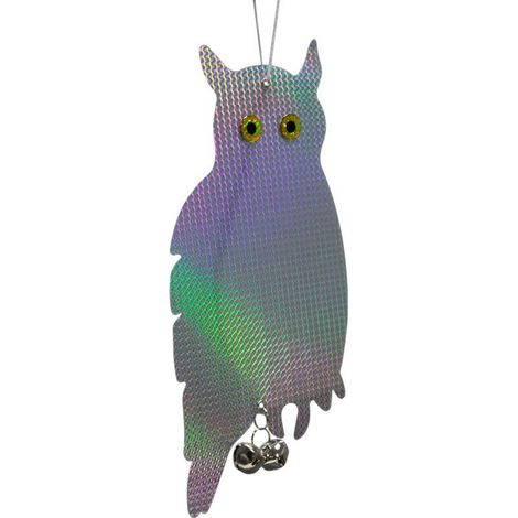 Chouette Réfléchissante pour Éloigner les Oiseaux - Décourage Naturellement Corbeaux et Pigeons - Effet Laser Anti-Oiseaux - Décoration de Jardin Durable-KZQ (1/5)