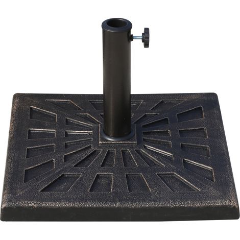 Sonnenschirmständer 15 kg Schirmständer Quadratisch Schirmhalter, Schirmgewicht, Ständer für Sonnenschirm 38mm Rohrdurchmesser, für Balkon, Terasse, Garten, Bronze