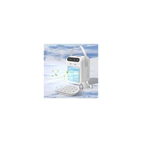 Mini ventilateur de climatisation, refroidissement silencieux par pulvérisation d'eau glacée, chargement USB, [sac à main + bac à glaçons] (1/5)