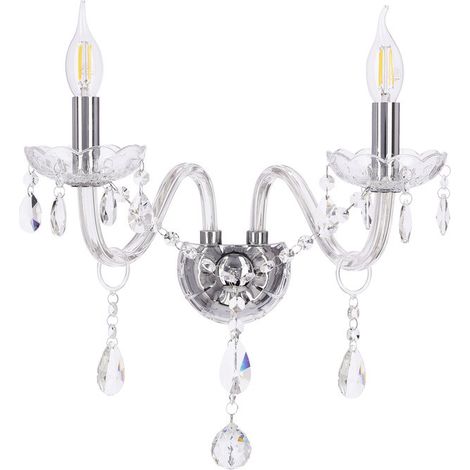 Lámpara de pared doble tipo candelabro Cristallo 2x40W E14 Candellux (1/5)