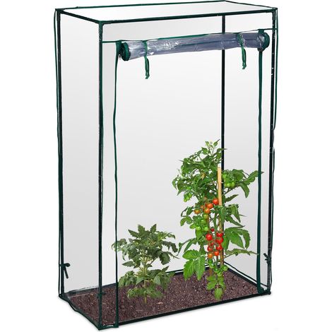3 Invernaderos Tomates, 100 x 150 x 50 cm, Mini Huerto, Jardín o Balcón, Vertical, Acero, PVC, Transparente